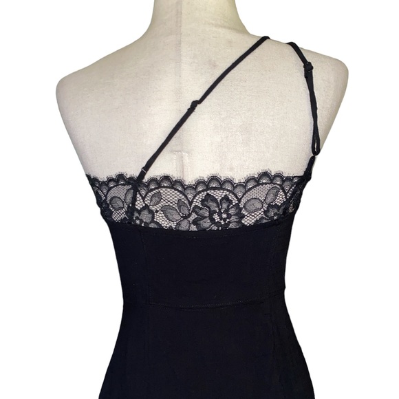 Free People Premonitions Black Fringe Lace Trim Hem Slip Bodycon Dress - S - Picture 10 of 15